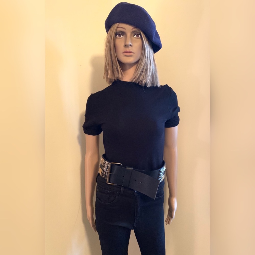 Extra Wide Studded Leather Club Monaco Belt